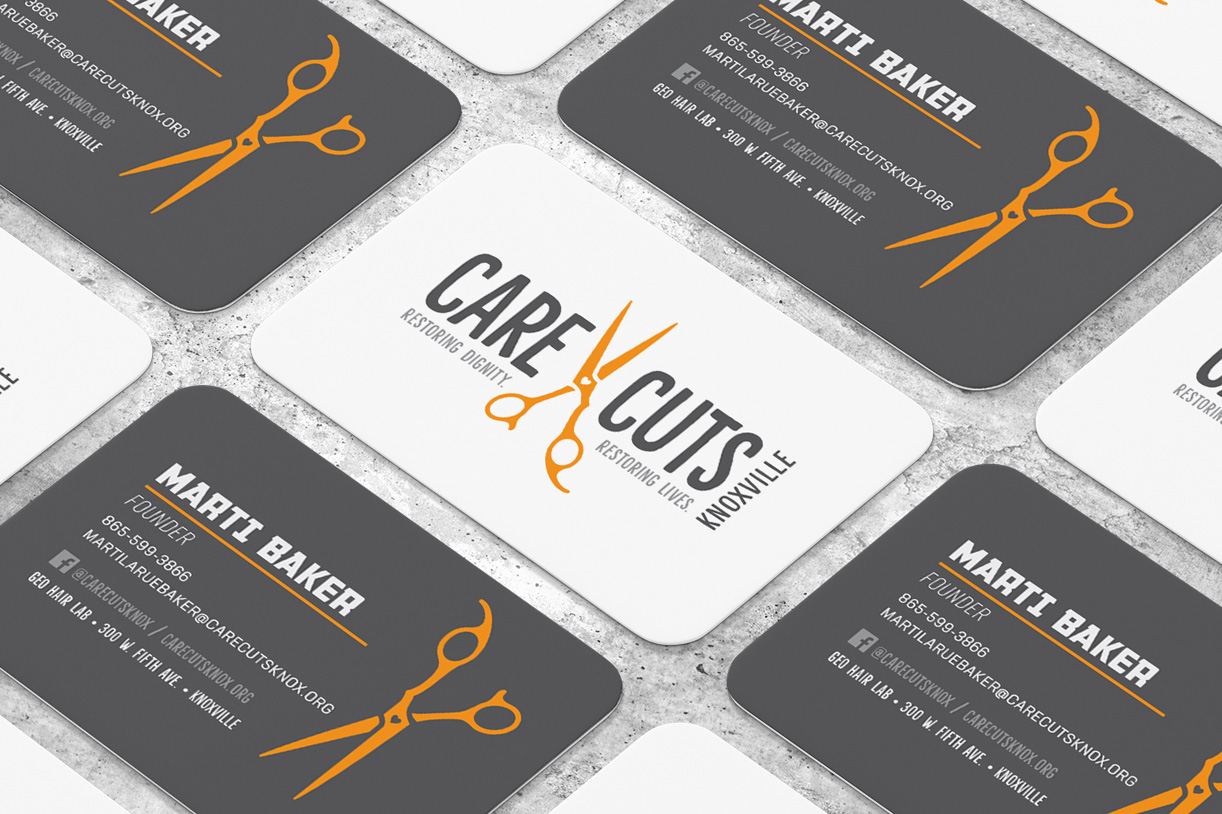 CareCuts business cards front and back