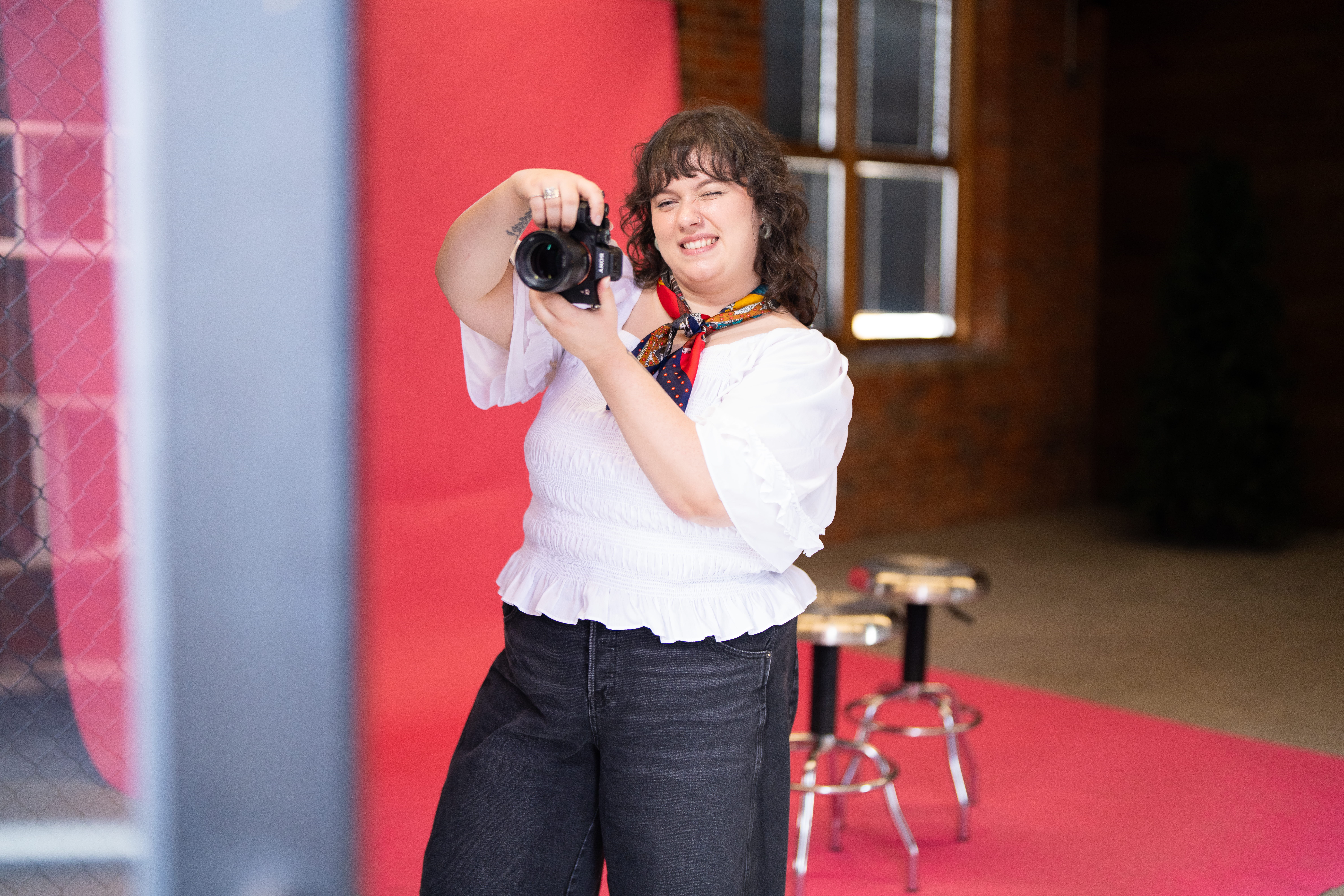 a knoxville, tn art director working on a client photoshoot